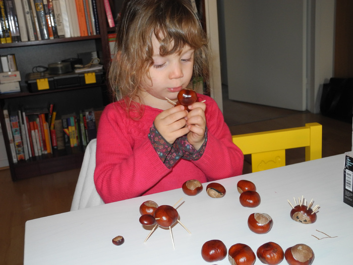 Sculptures avec des marrons